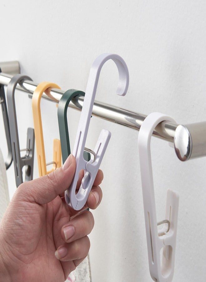DHVSAM Large Clothes Pins Towel Clips, Multipurpose Clothes Pins Hook, Strong Plastic Clothes Hanger. S Hook for Shower Curtain Laundry Clothes pins (4 Pcs) - Image 4